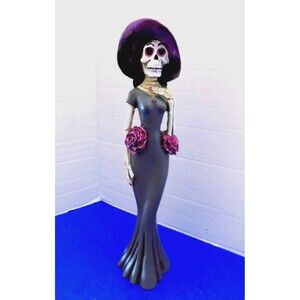 NEW Halloween Beauty Figurine Art Deco Beach Lady Day of Dead Sugar Skull